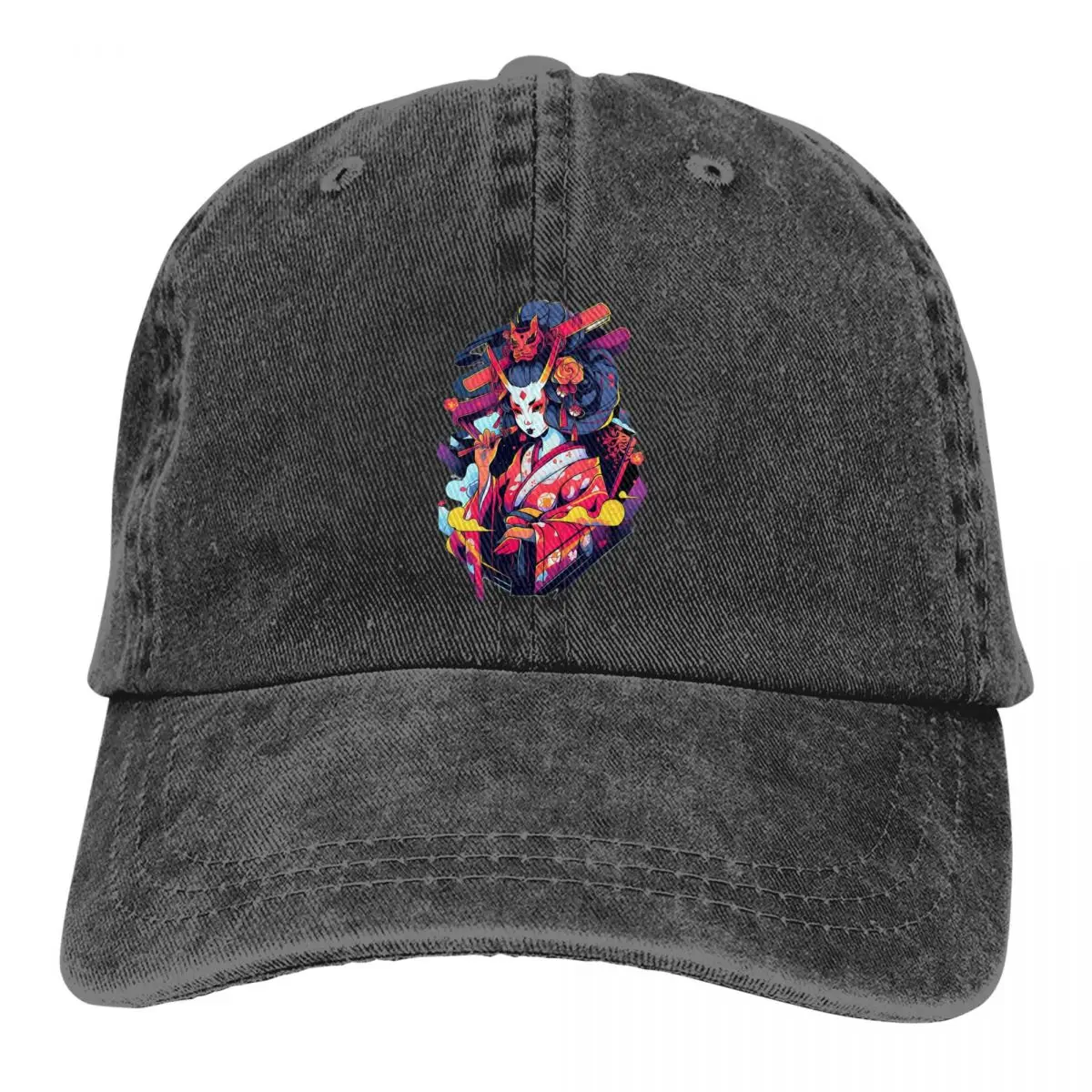 

Summer Cap Sun Visor Vibrant Geisha Hip Hop Caps Japanese Cartoon Cowboy Hat Peaked Hats