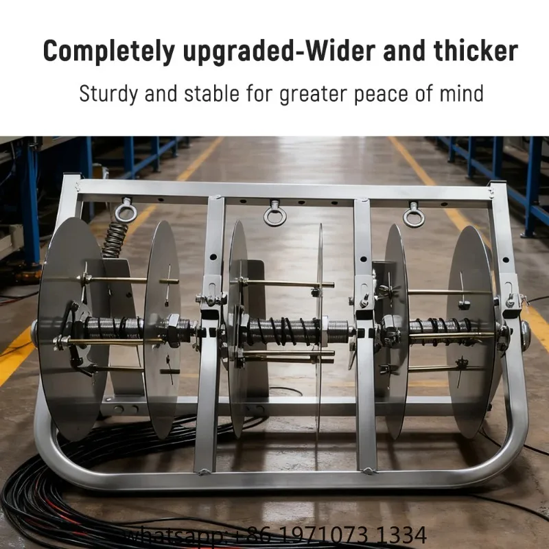 Electrician  Wire Dispenser Rack 3 Reel Pay-Off Rack Cable Discharge Stand Rotary Wires Feeder Organizational Tool for Cables