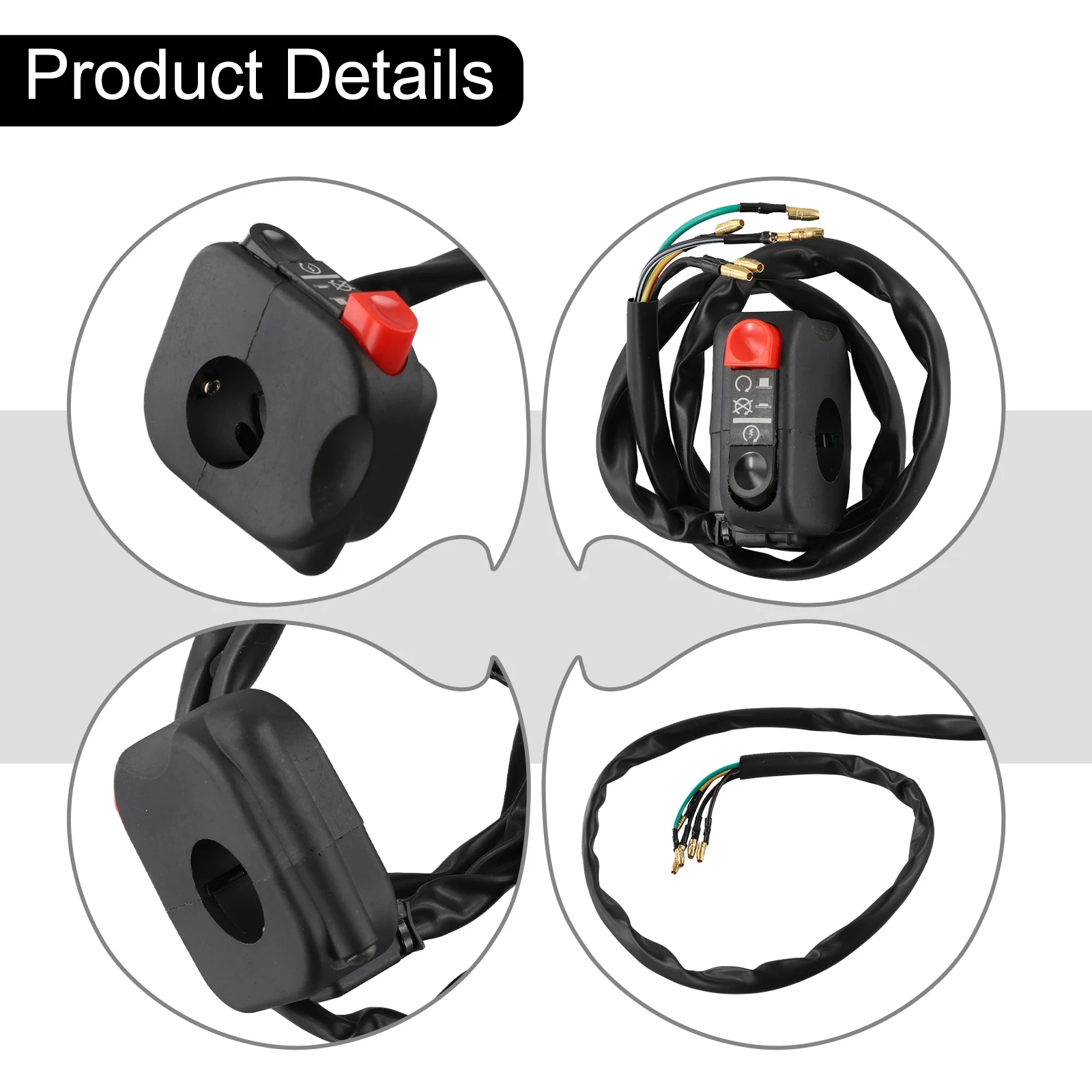 Direct Installation Motorcycle Accessories Motorcycle Handlebar Switch On Off Button ABS Material Anti-corrosion Easy To Use