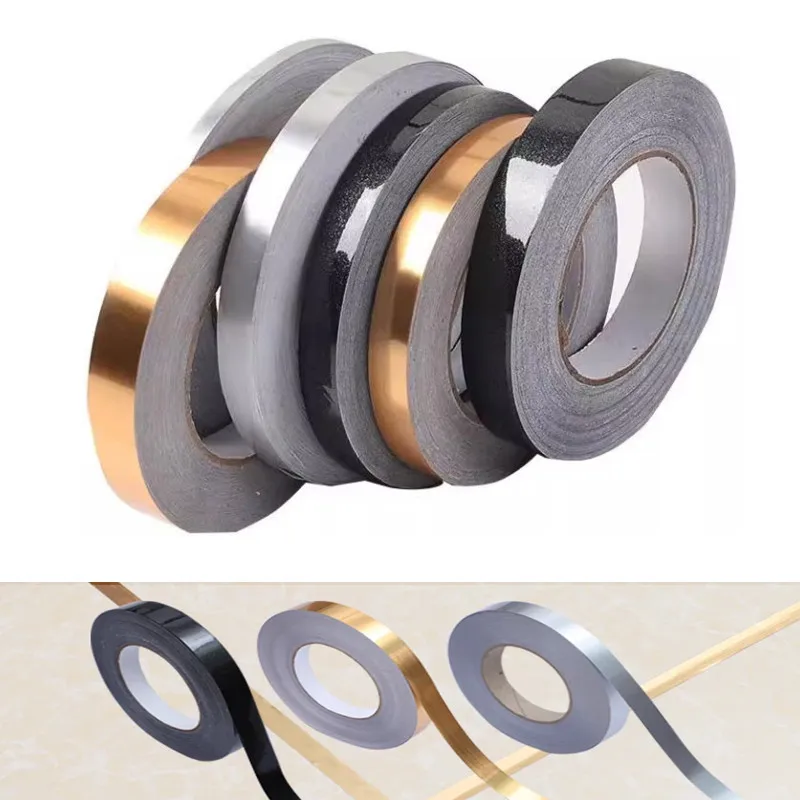 20M Ceramic Tile Mildewproof Gap Tape Decor Gold Silver Black Self Adhesive Wall Tile Floor Tape Sticker Home Decorations