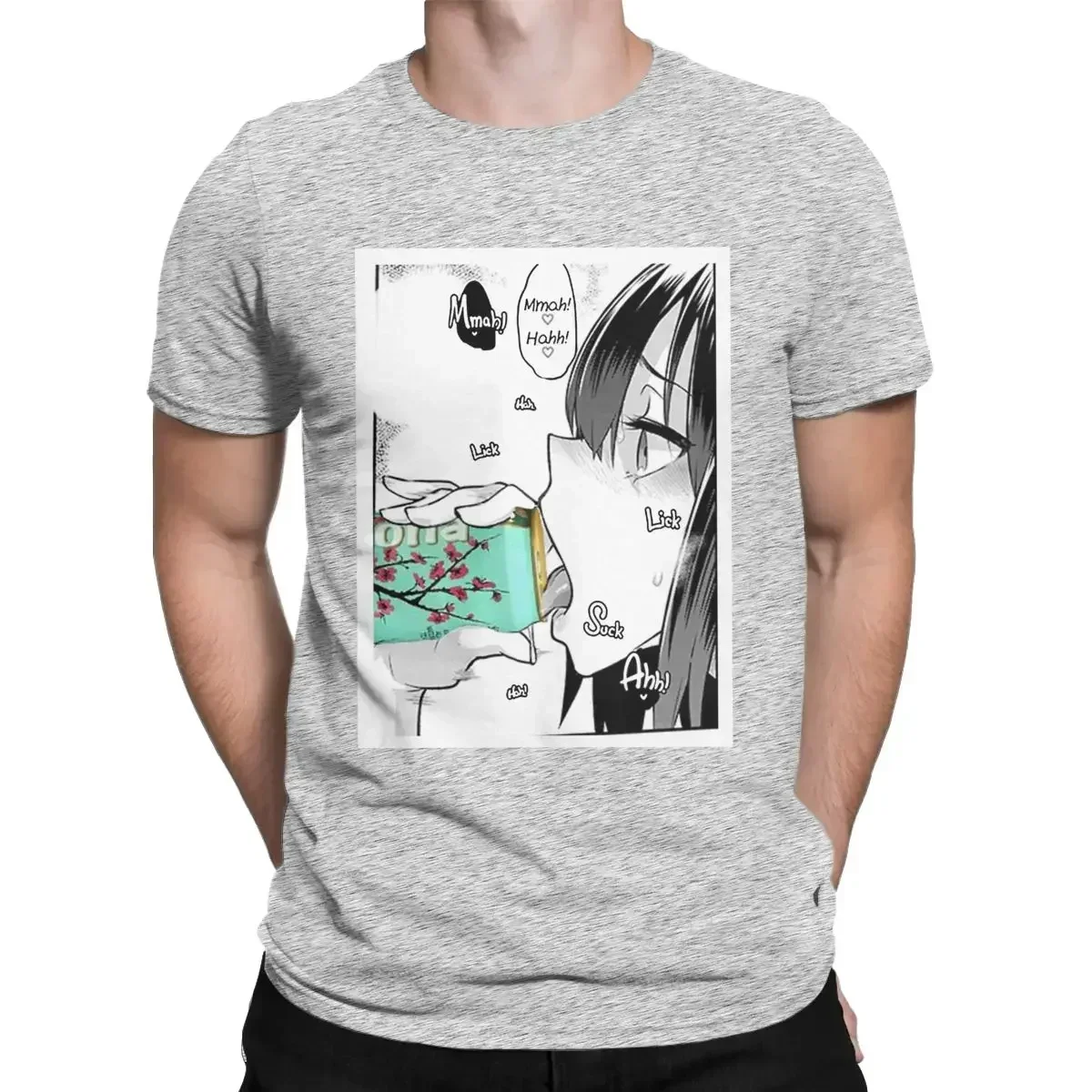 Saki Yoshida Drinking Arizona Tea Premium Hentai T Shirts new 2024 new Japanese manga anime T-Shirt Pure Cotton Printed Clothing