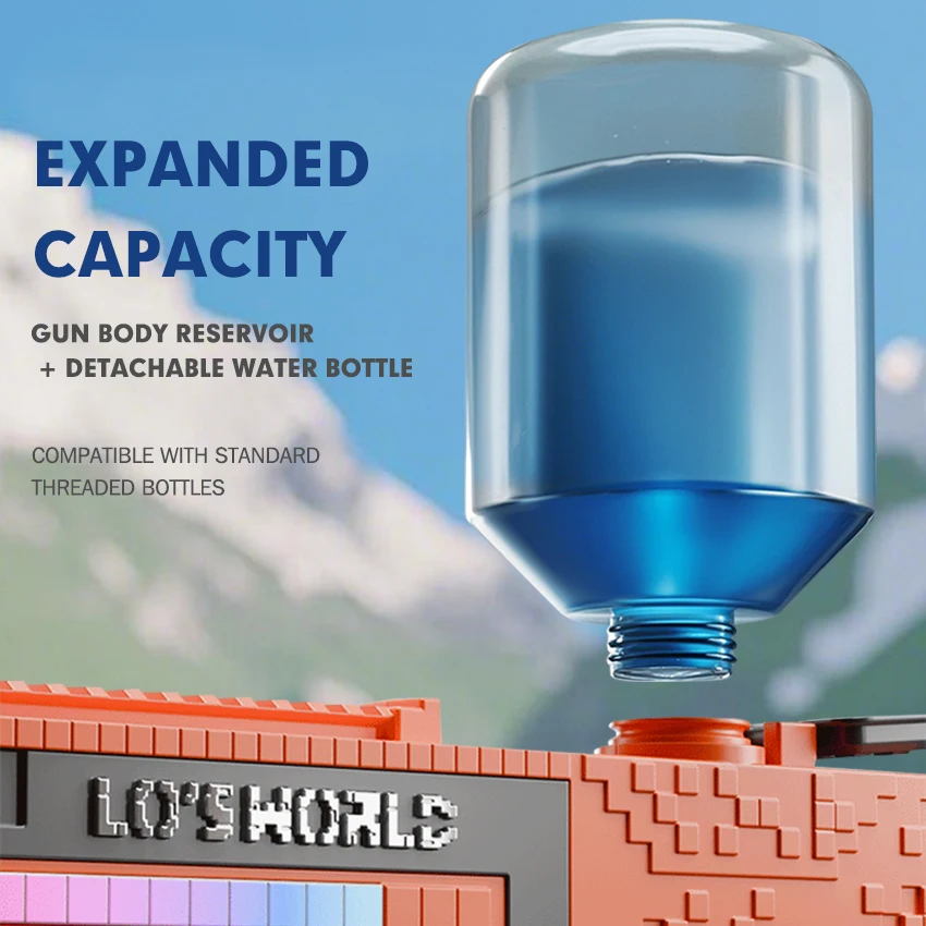 Pistola de água automática de sucção de água de brinquedo, pistola de água de mosaico, brinquedo de praia infantil pistola de água elétrica crianças adulto verão ao ar livre