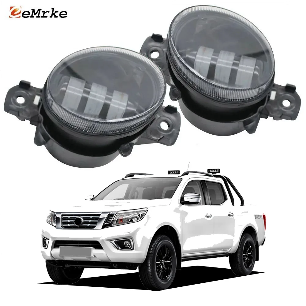 Luces Antiniebla LED Blancas/Amarillas, Faros Delanteros con Lente DRL para Nissan Frontier D23 NP300 Frontier Navara 2015 2016 2017 2018 2019