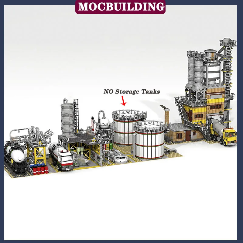 Urban Construction Train Industrial Model Building Block Assembly Chemical Plant Truck TranSport Vehicle MOC Collection Toys