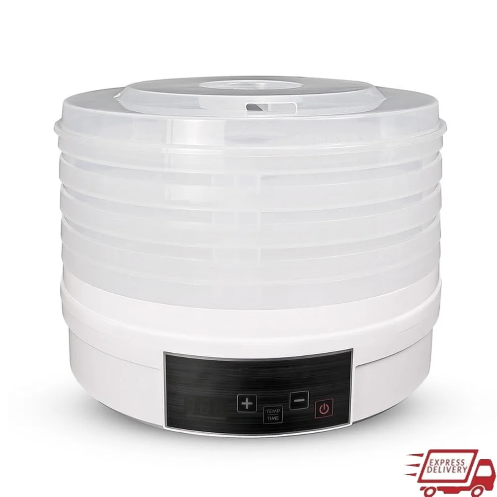 Digital Food Dehydrator 5-Tier 350W Adjustable Temperature 95-158F BPA-Free Trays Healthy Snacks Easy Cleanup Home Use