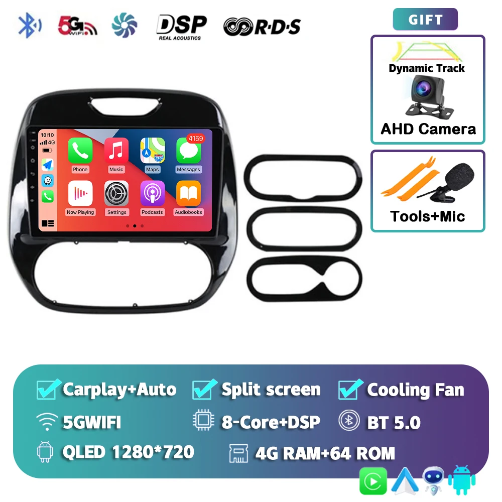 Android 15 Autoradio Voor Renault Kaptur Captur Clio Samsung QM3 2013 2014 2015 2016 Draadloze Carplay multimedia Android Auto 4G - afbeelding 1