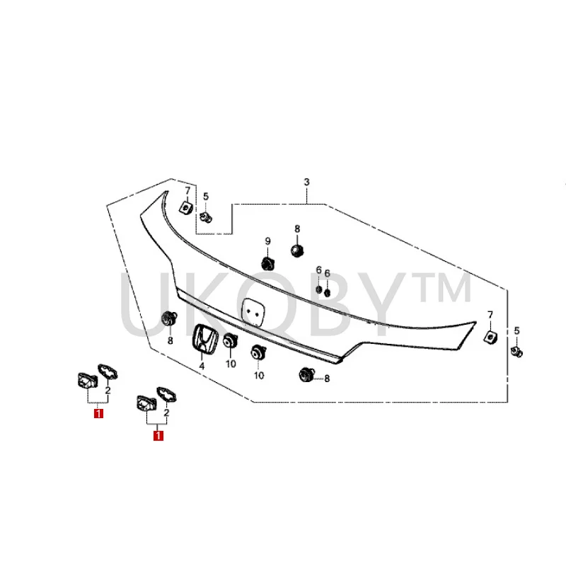 34100T5A003 Suitable for Ho nd a Binzhi Rear license plate light License plate lamp assembly