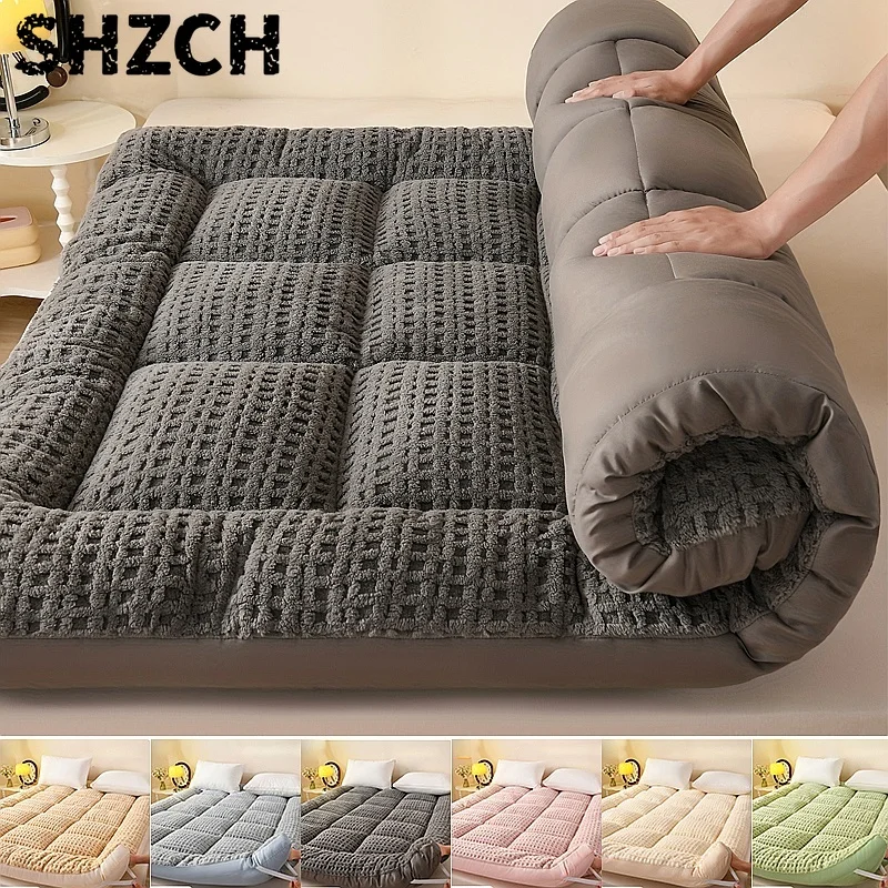 1pc Luxury Milk Velvet Mattress Pad, Warm Winter Thickened Quilted Bed Protector Cover
