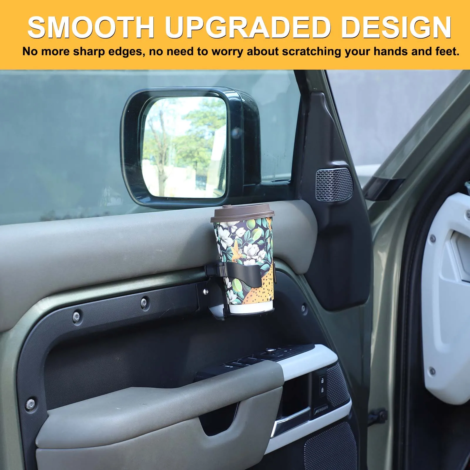 

For Land Rover Defender 2020+ inner door panel water cup holder Water cup holder for inner door handle position Carbon steel