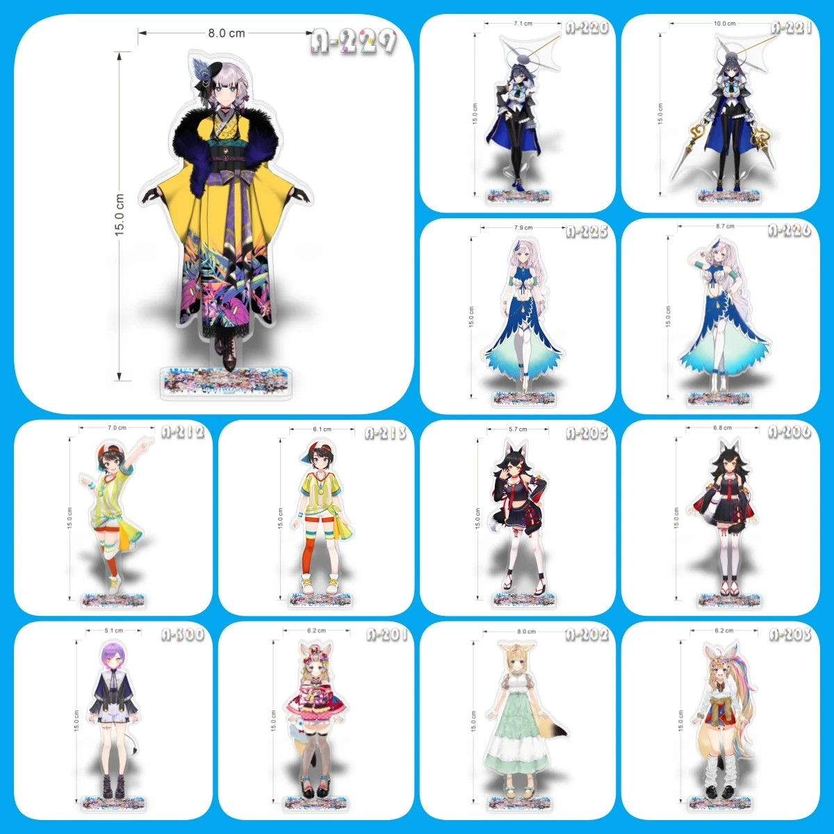 New Anime Kimono Girl Cutey Hololive Style Hololive YouTuber Activity Game Character HD Acrylic Stand Desktop Ornament -P4 15CM