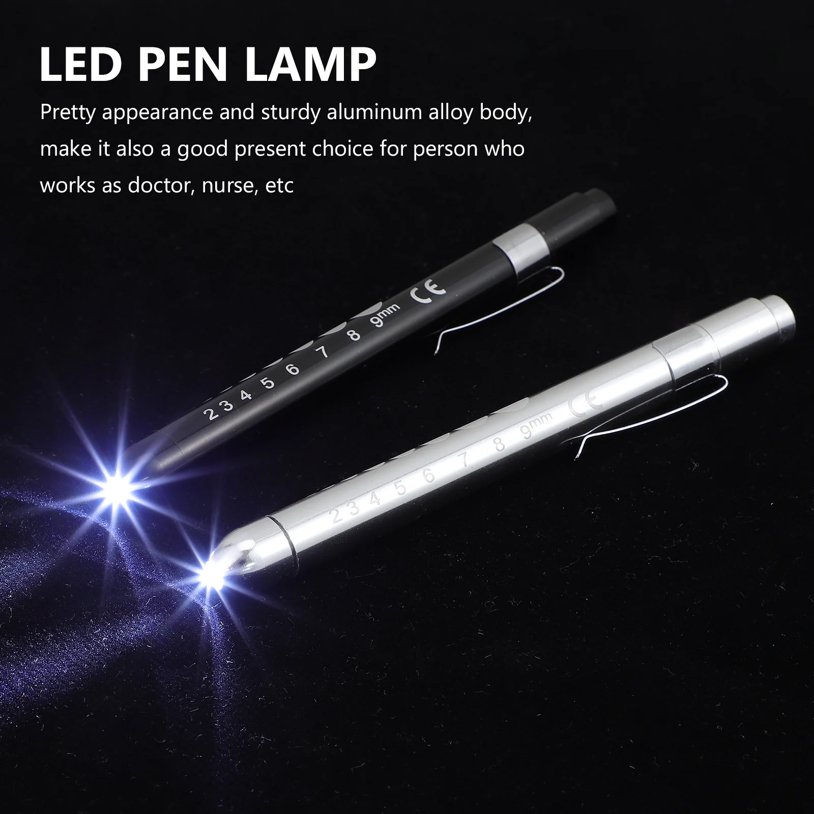 2pcs Led Medical Compact Durable Aluminum Body Ruler Scale For Doctor Nurse Hospital Use Teaching Equipment