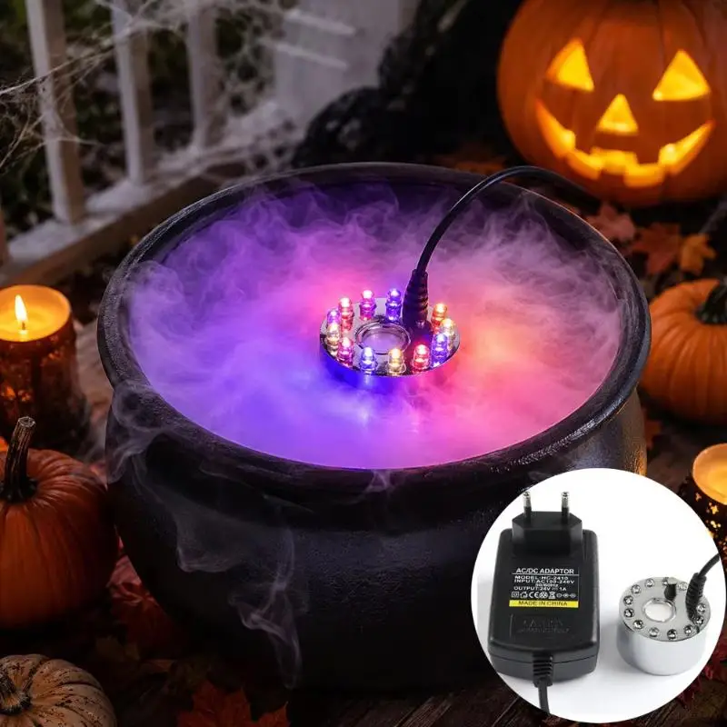 Halloween Pond Fogger Mini LED Pumpkin Light Fog Machine for Outdoor Yard Scary Theme Party Decoration