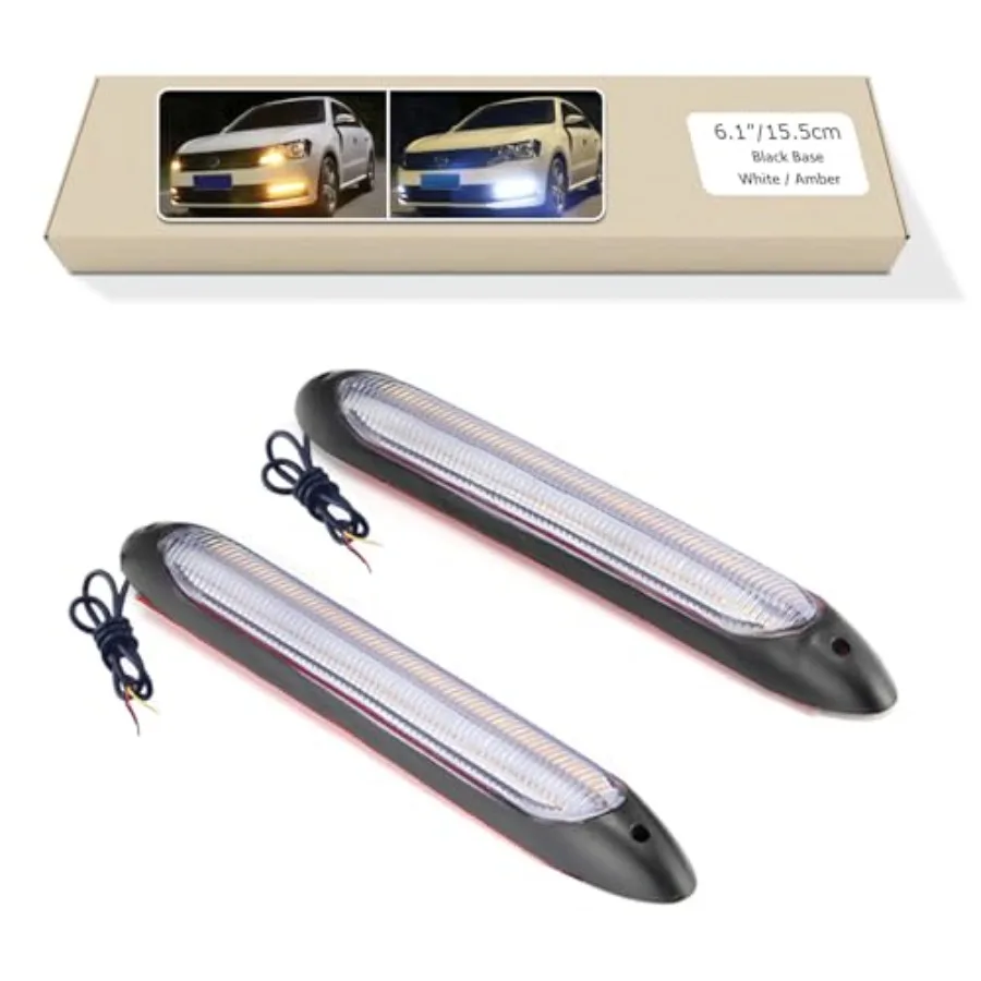 

【Spot goods】Daytime Running Light Strip 6.10In DRL LED Strip Waterproof Sequential Flowing Turn Signal Lamp LED Headlight Strip