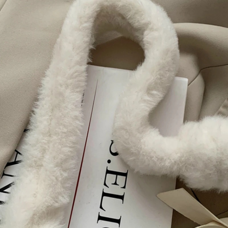 Shoulder Bags Women Winter Ladies Elegant Solid Female Underarm Fashion Simple All-match Soft Plush Hairy  Daily Popular image 5
