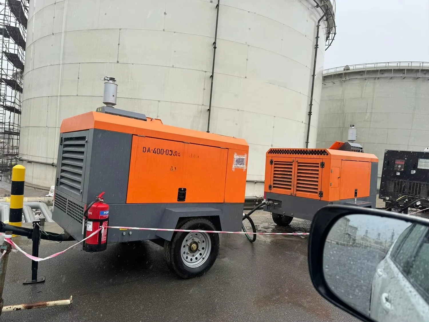 185 CFM 7 Bar Diesel Portable Screw Air Compressor For Sandblasting