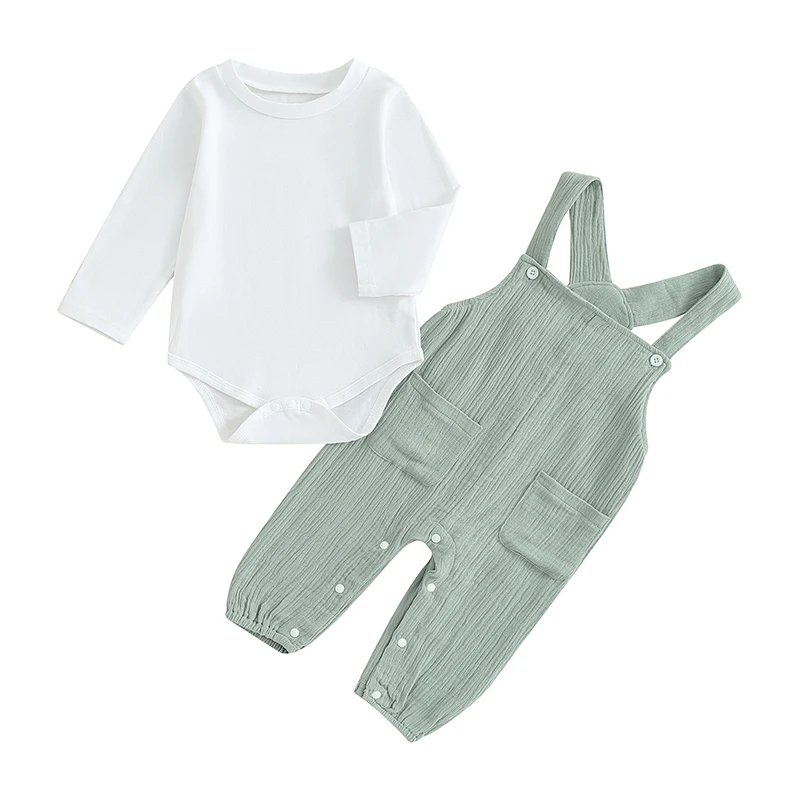 

Mubineo Baby Boy Girl Clothes Cute Romper Overalls Outfits Bodysuit Overall Pant Long Sleeve Jumpsuit Newborn Outfit