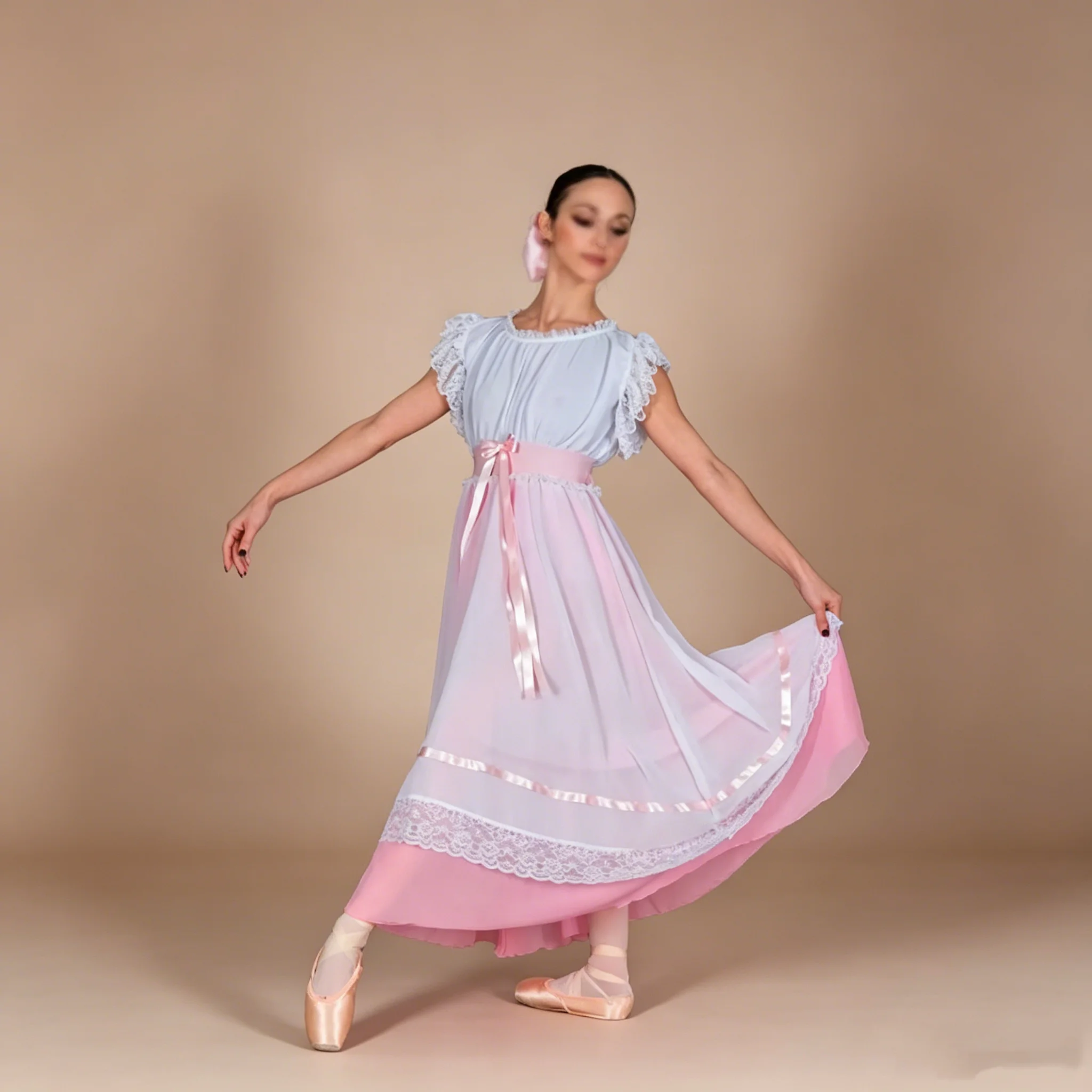 Custom Ballet Dress Nutcracker Clara Nightgown White Pink