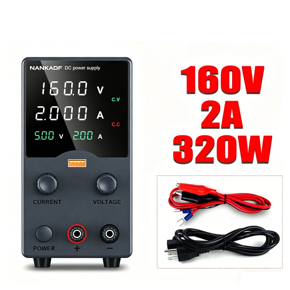 Instelbare DC-voeding 30V 5A 10A Schakelende laboratoriumvoeding Gestabiliseerde spanning Reparatie 60V 5A 120V 3A 160V 2A voeding