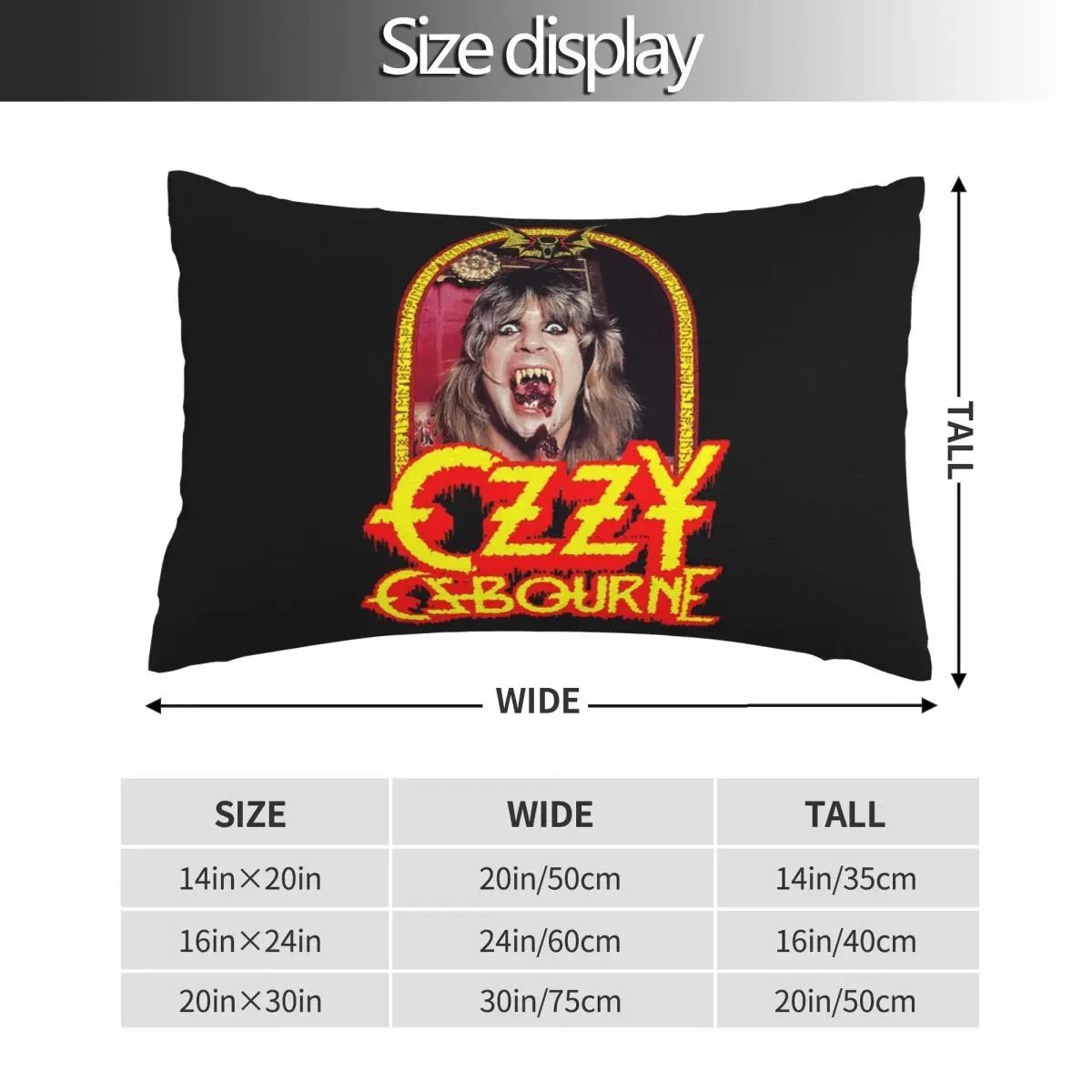 Ozzy Osbourne Merch أمير الظلام مستطيل المخدة غطاء الوسادة ديكور غرفة نوم السرير المنزل الراحة رمي وسادة