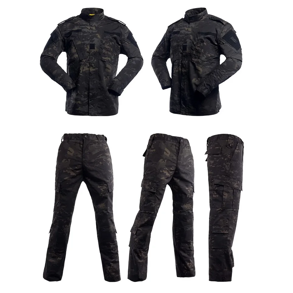 Ribstop Caps Israel Army Multicam Black Camouflage Uniform Suit Jacket Cargo Pants With Hat