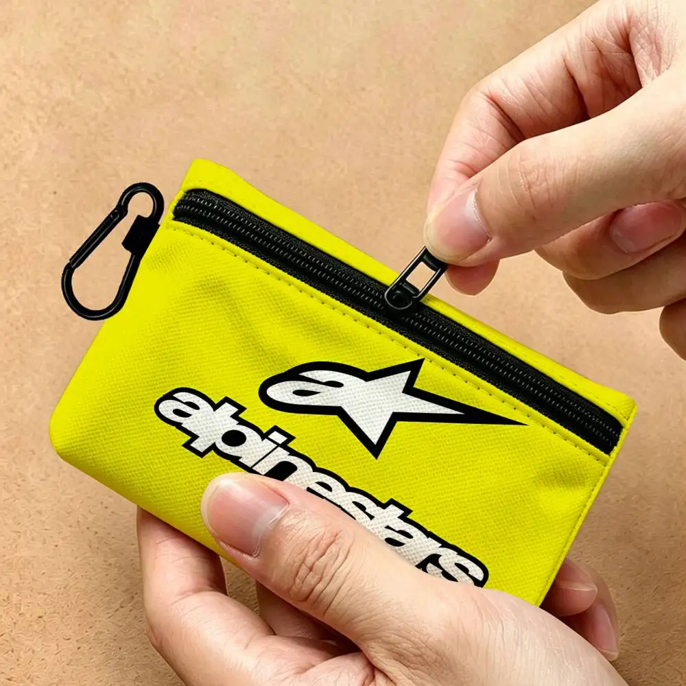 Alpinestars Logo Multifunktionale Oxford-Stoff Kleine Tasche mit Haken Mini-Münzbörse Ohrhörer-Aufbewahrungstasche – Detail 12
