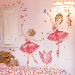 Ballet Girl Vinyl Child Wall Stickers For Baby Kids Room Decoration Adhesive Wallpaper Bedroom Accessories Room Decor Wall Art