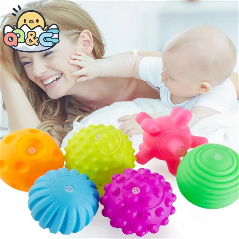 Texturizado Multi Ball Set para o bebê, Desenvolver Tátil Sentidos Toy, Touch Hand Ball, Baby Training Ball, Massagem, Soft Ball, 6PCs