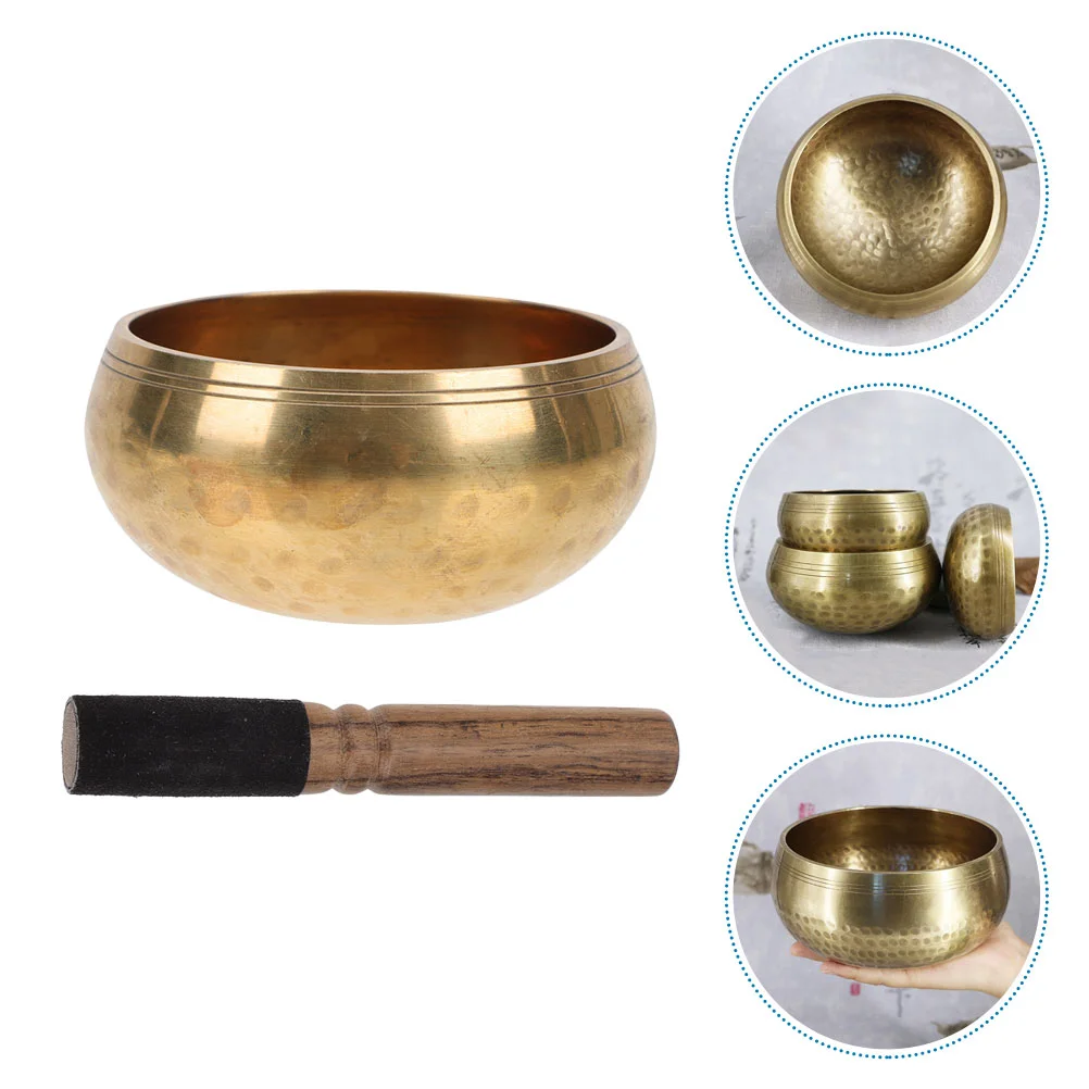 

Meditation Bowl Buddha Sound Relaxation Singing 8X8CM Copper Stick Nepal Handcrafted Yoga Buddhism Supply