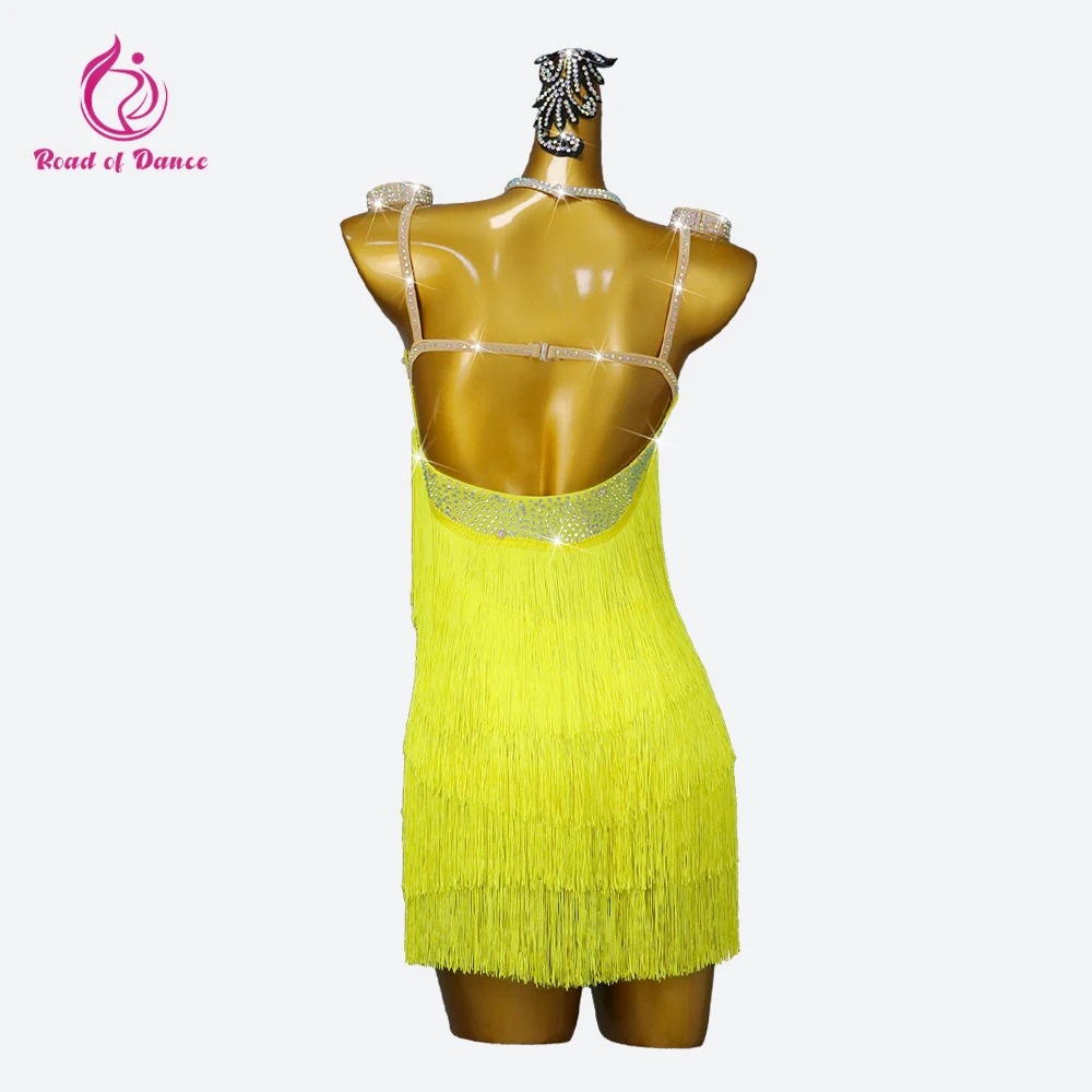

2025 Latin Dress Womens Dance Suit Samba Costume New Girls Formal Ballroom Kids Sports Skirt Dancewear Short Clothing Stage Prom
