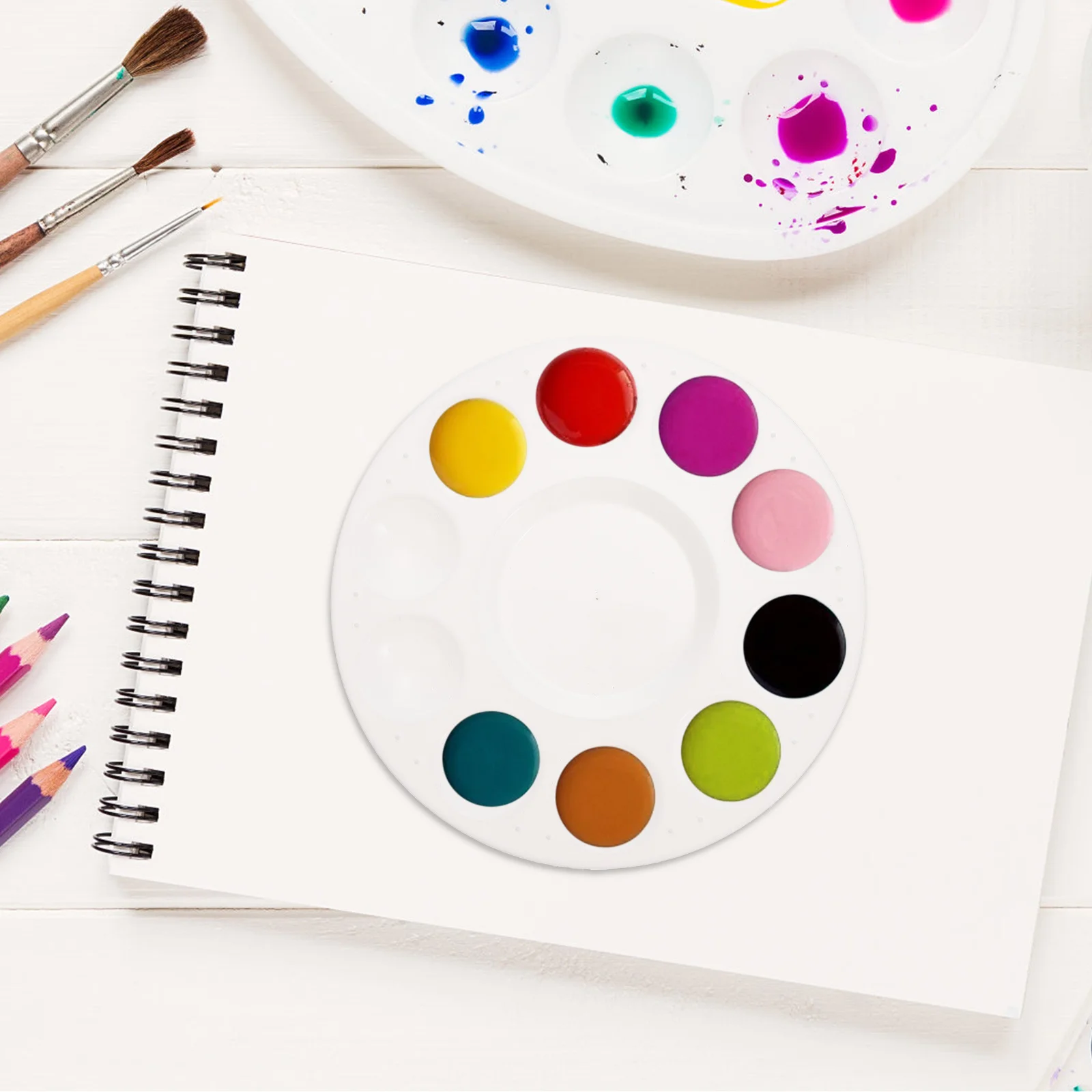 1 مجموعة لوحات الألوان المائية الصباغ الصواني كاشطات لخلط الألوان لوازم الفن أدوات الطلاء المنصات البلاستيكية Diy بها بنفسك الفن اللوحة
