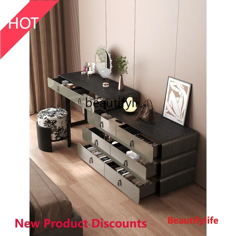 

MM45 Italian minimalist dresser chest cabinet integrated designer light luxury high-end solid wood makeup table