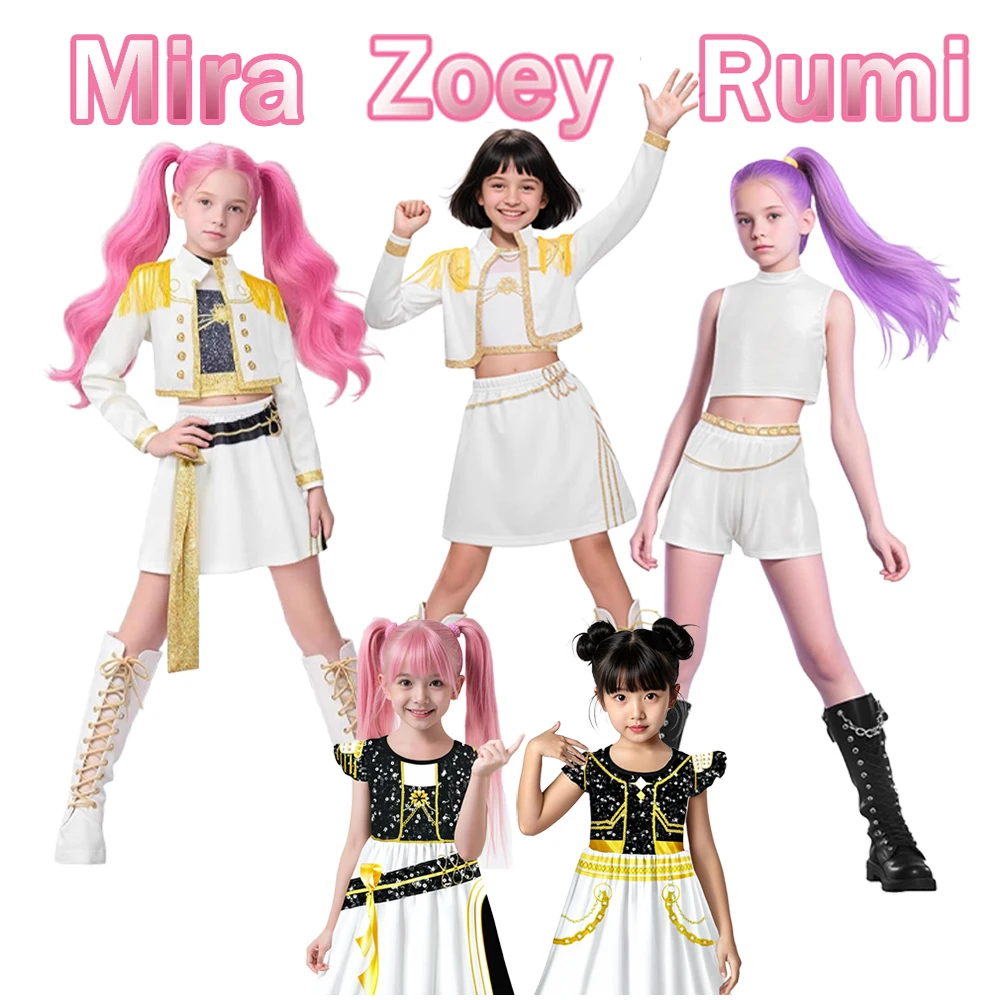 

New Rumi Cosplay Costume Set Zoey Costume Dresses Mira Clothes Outfit 3D Printed Girl Group Stage Performance Halloween Dress Up