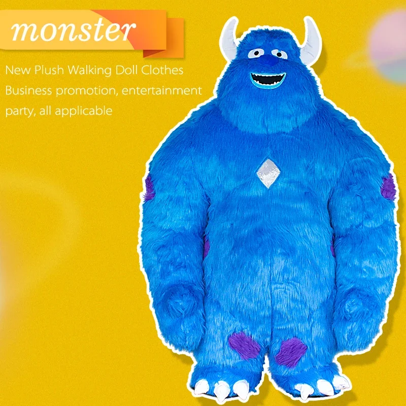 SAYGO Inflatable Blue Monster Costumes Mascot Adult Halloween Cosplay Blow Up Role Play Disfraz Fancy Party Dres for Adult Kid