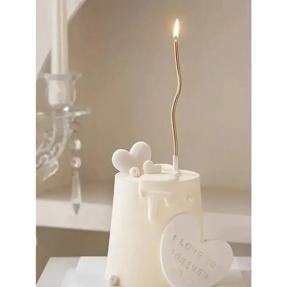 Velas de cumpleaños en espiral para decoración de tartas, velas largas y finas para Tartas, fiesta de boda, 6 piezas