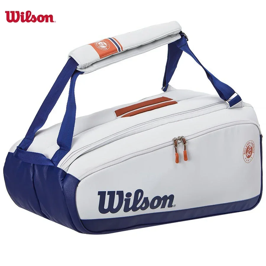 Wilson Roland Garros Tour Premium Team - Large tennis racket bag with insulated tennis racket bag, 3 compartments, 9-12 pieces