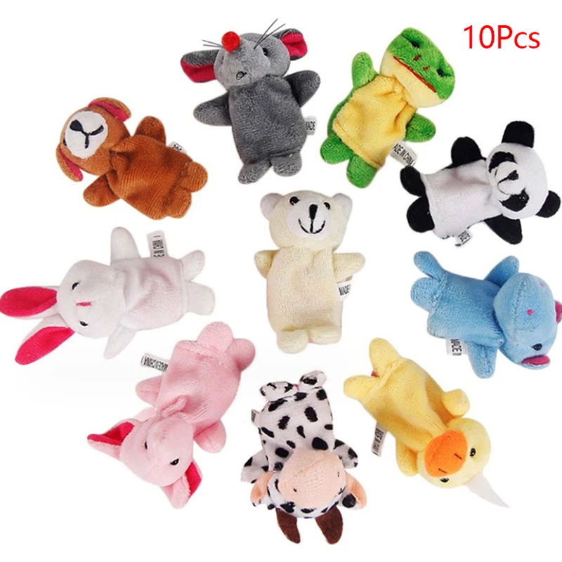 Jouets en peluche Kawaii pour enfants, lapin de dessin animé, Krasnodinosaure, marionnette à doigt, poupées d'animaux, faveur pour enfants, beurre de doigt, 1 pièce, 10 pièces