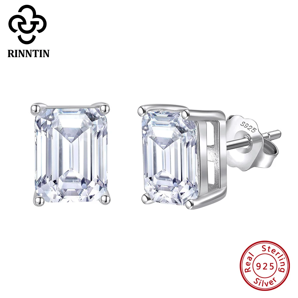 

Rinntin Real 1-4ct Moissanite Stud Earrings For Women D Color Diamond 925 Sterling Silver Sparkling Wedding Jewelry Gift SMOE08