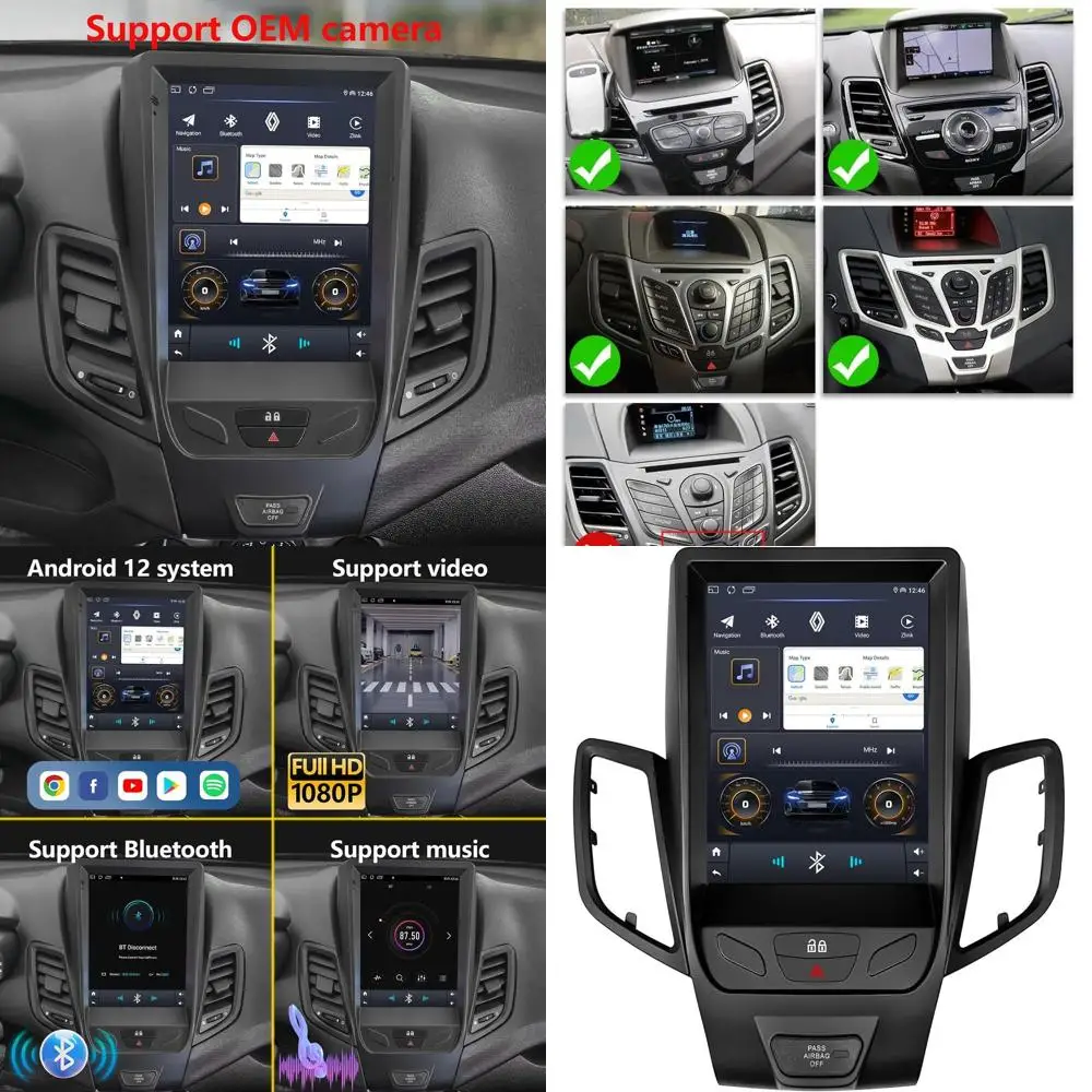 

Автомобильная стереосистема с сенсорным экраном IPS 9,7 дюйма, автонавигация Android, GPS-радио, медиаплеер для Ford Fiesta 2009-2020 (2 + 32 г)