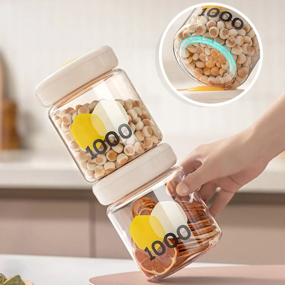 Press Type Airtight Food Storage Containers Vacuum Sealed One Button Opening Cereals Storage Box Food Grade Leak-proof