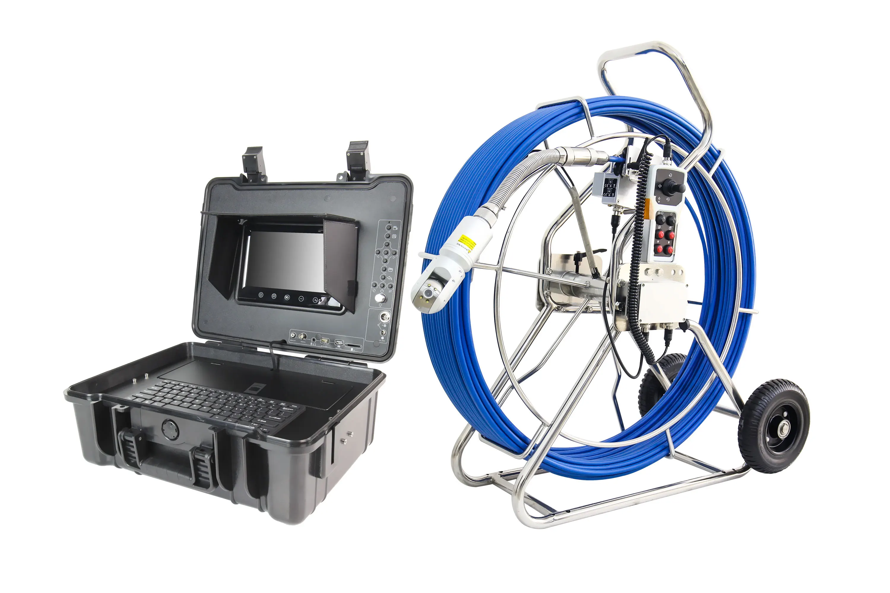 60m Blue Cable 512 Hz Locator 360 Water Well Camera Industrial Endoscope Plumbing Sewer Inspection Camera Analog Camera Product