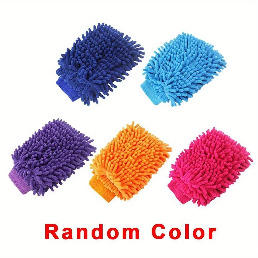 4pcs Car Wash Gloves Chenille Coral Fleece Gloves Washing Wiper Car Cleaning Towel Auto Dust Washer Mitt Car Cleaning view 3