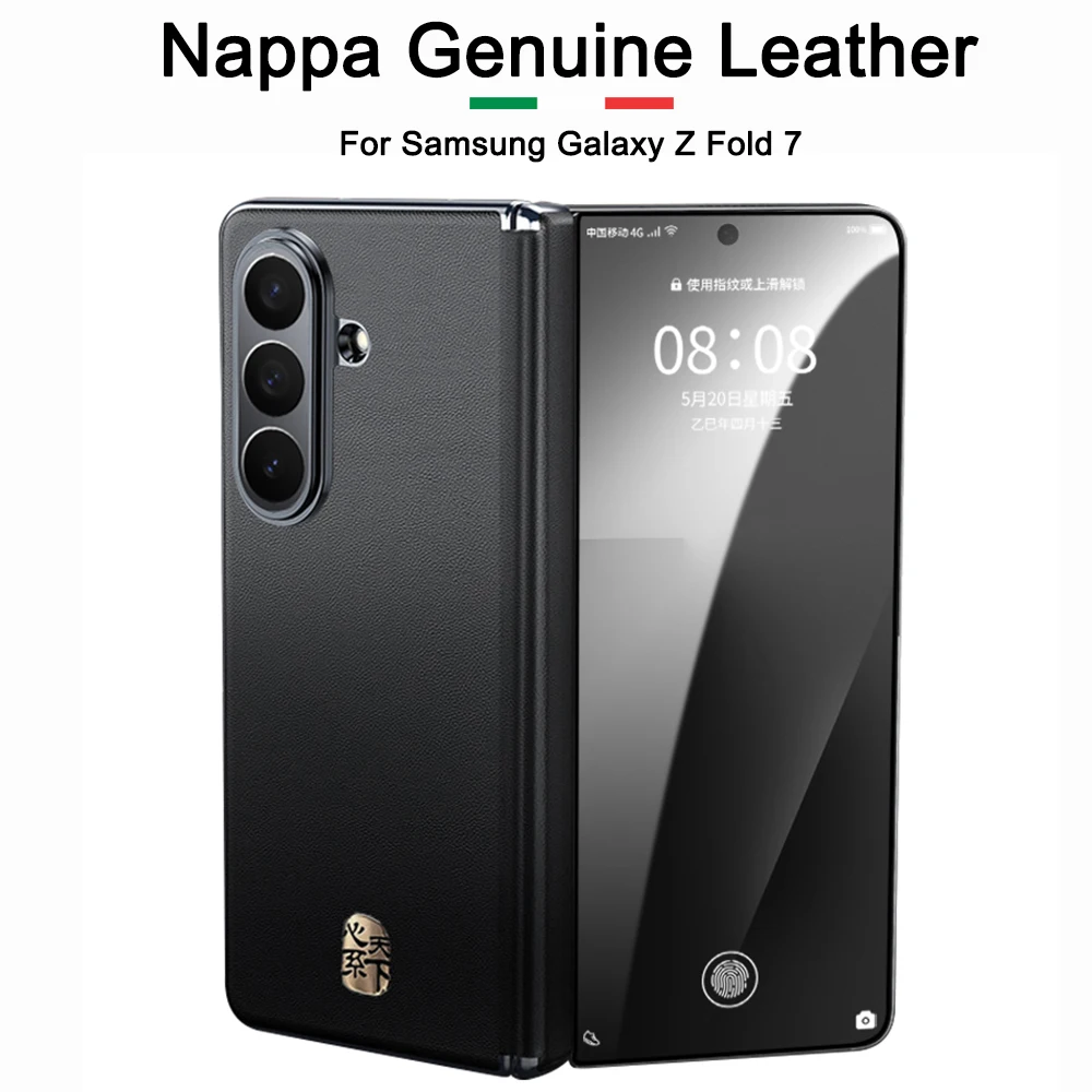 

Роскошный чехол из натуральной кожи Nappa для Samsung Galaxy Z Fold 7, премиальный чехол из натуральной воловьей кожи для Samsung Z Fold7