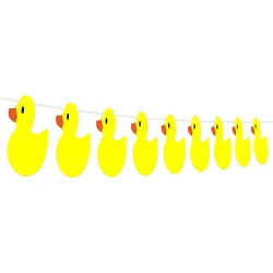 Cute cartoon little yellow duck banner, animal farm theme decorated duck birthday 1st birthday party gift decorations