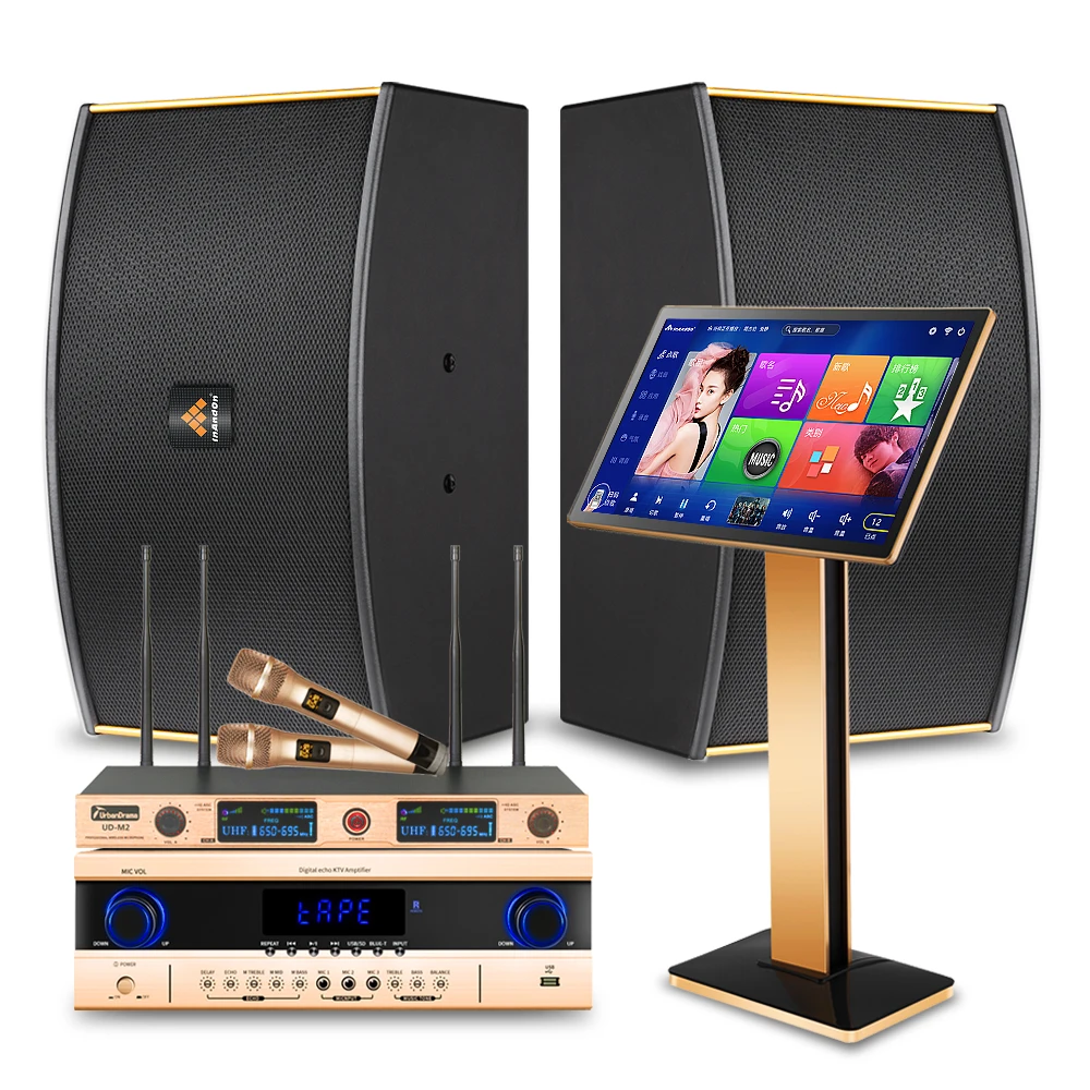 

21.5" Karaoke Machine Home Theatre System with Speakers Microphones InAndOn Karaoke System All-in-one Karaoke Player Set