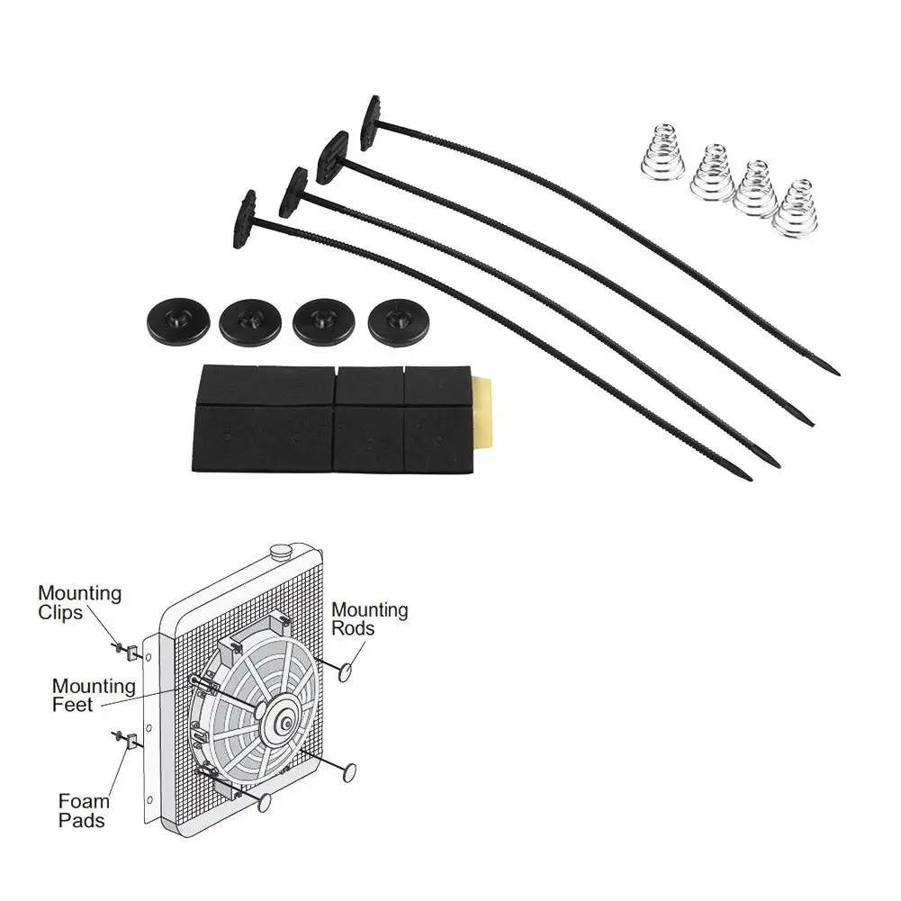 1Set Universal Car Electric Radiator Cooling Fan Mount Kit Zip Ties Straps Tabs Brackets Auto Car For Honda