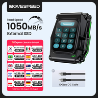 MOVESPEED ST10 1050MB/s Portable SSD 2TB 1T Touch Encryption USB3.2  Gen2 Type C External Hard Drive for iPhone 15/16 PS4 PS5 PC