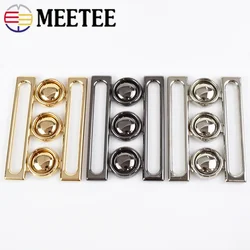 Meetee 2/4pcs 60mm Metal Buckles Women Coat  Down Jacket Waistband Belt Clasp DIY Garment Buttons Decoration Sewing Accessories