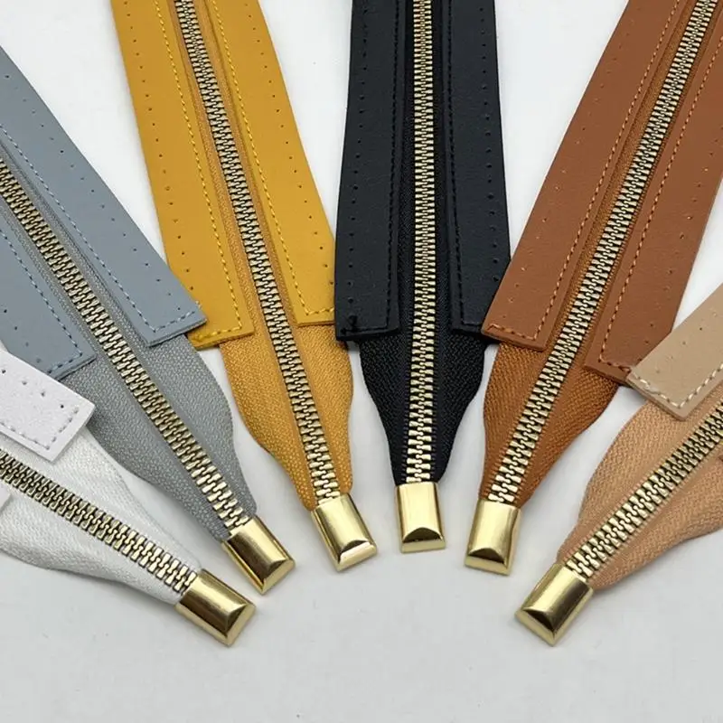 77JB PU الجلود السوستة All-Matching Bag Hardware Accessories Metal Zipper 30cm