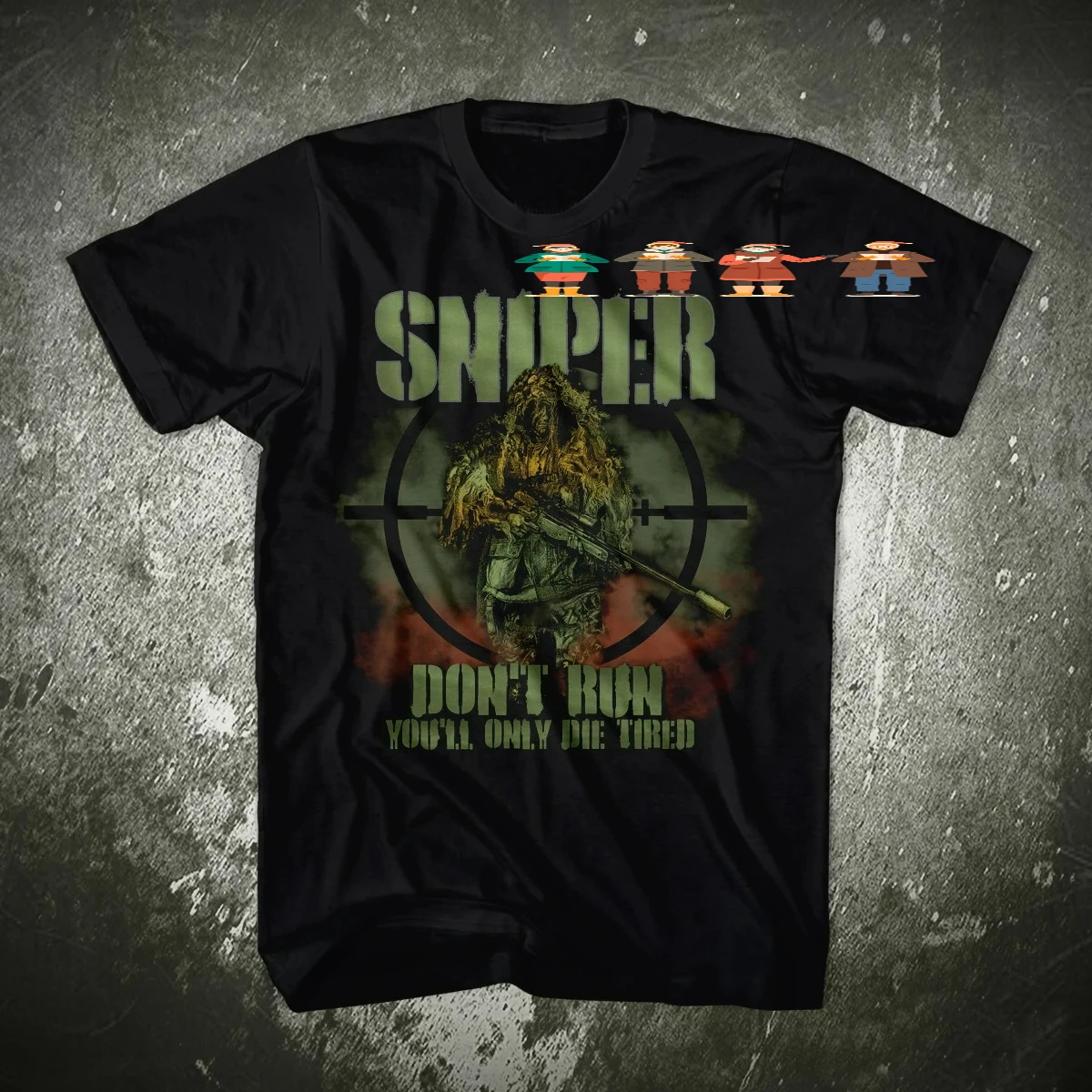 Don't Run You'll Only Die Tired. Funny Sniper T-Shirt 100% Cotton O-Neck Short Sleeve Summer Casual Mens T-shirt Streetwear