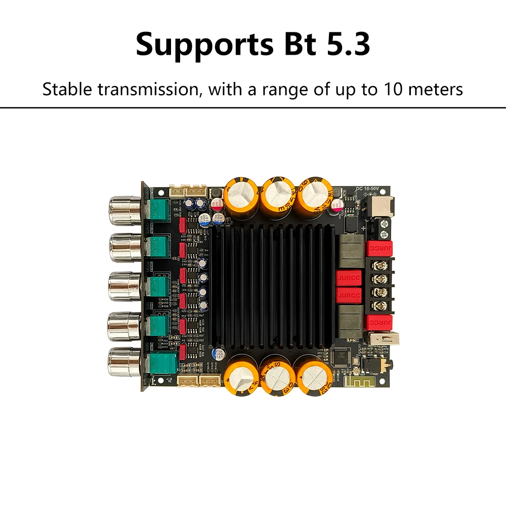 ZK-SUB600 TPA3255 Digital Audio Amplifier BT Amplifier Board with Subwoofer Extension DC 18-50V 2.0+Channels Power 300W+300W+Sub